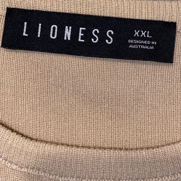 Lioness Military Minds Ribbed Stretchy Mini Dress Ecru Beige Womens XXL - Picture 7 of 7